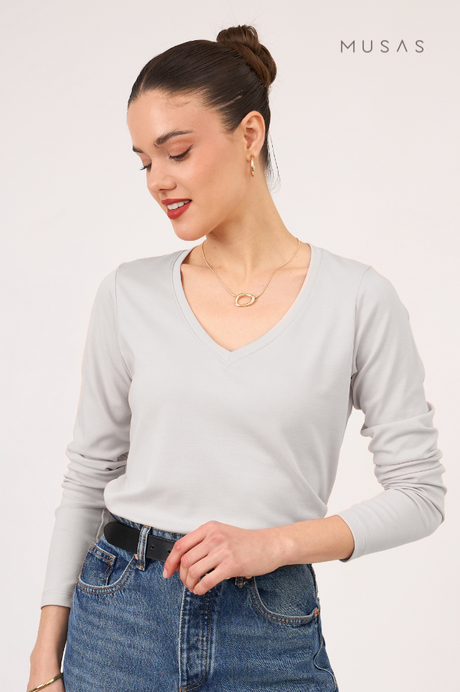 POLO MANGA LARGA TALÍA - LIGHT GRAY