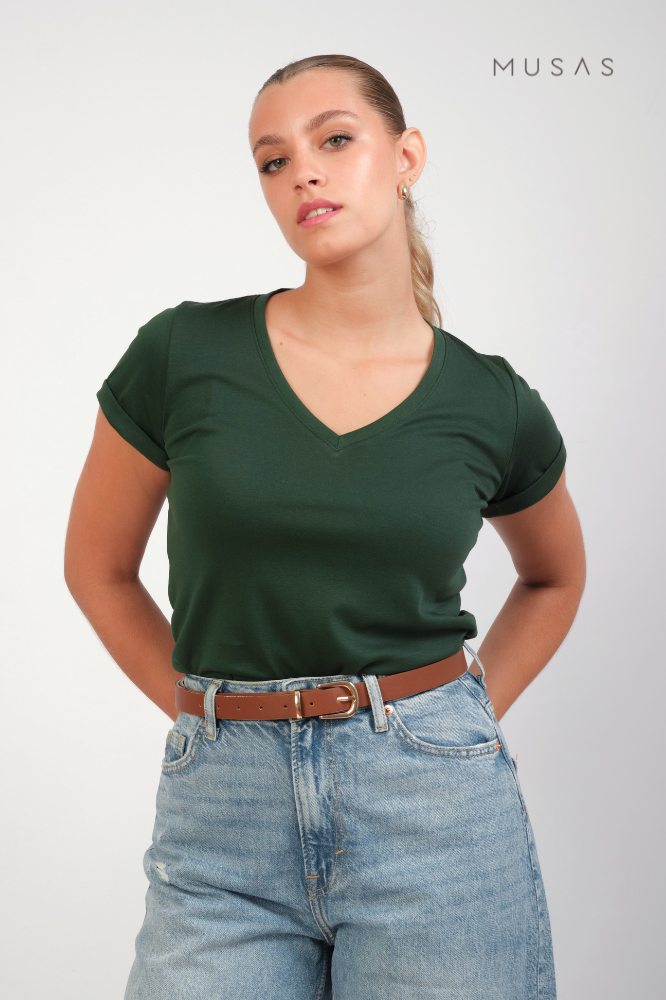 POLO ESENCIAL CLAUDIA  - VERDE PINO