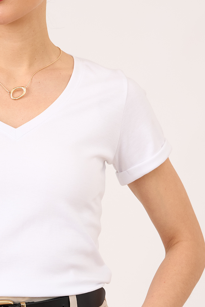 POLO CUELLO V CLAUDIA - BLANCO