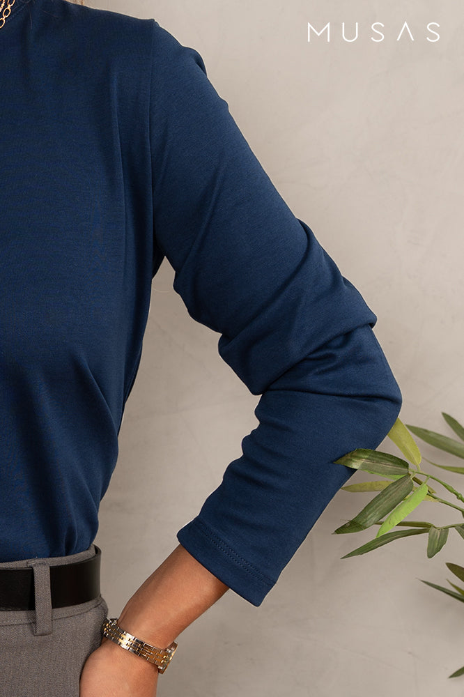 POLO MANGA LARGA TALÍA  - AZUL NAVY